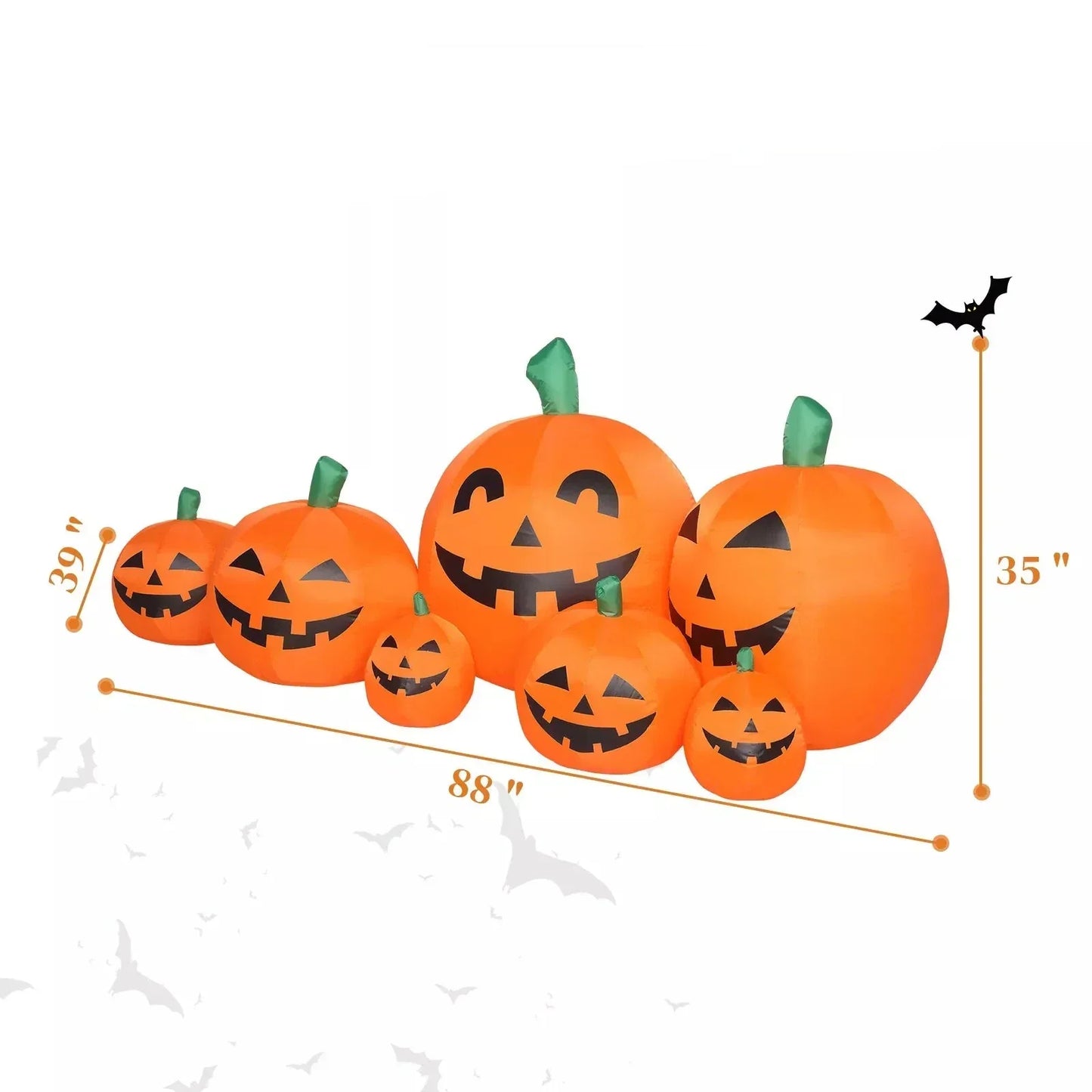 7ft Halloween Inflatable Pumpkin with 7 LED Lights – Outdoor Yard Decor for Spooky Fall Celebrations
