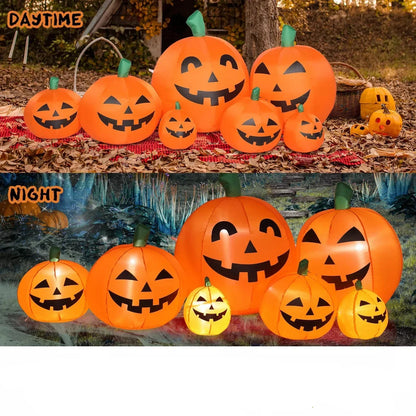 7ft Halloween Inflatable Pumpkin with 7 LED Lights – Outdoor Yard Decor for Spooky Fall Celebrations