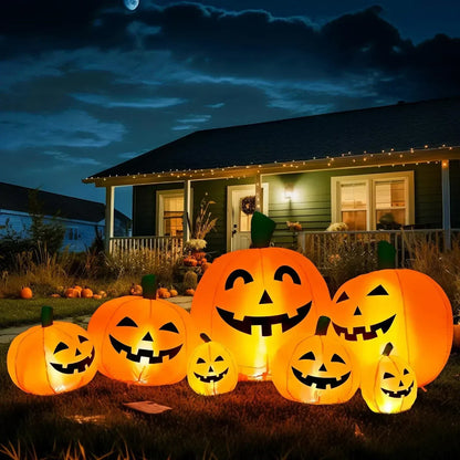 7ft Halloween Inflatable Pumpkin with 7 LED Lights – Outdoor Yard Decor for Spooky Fall Celebrations