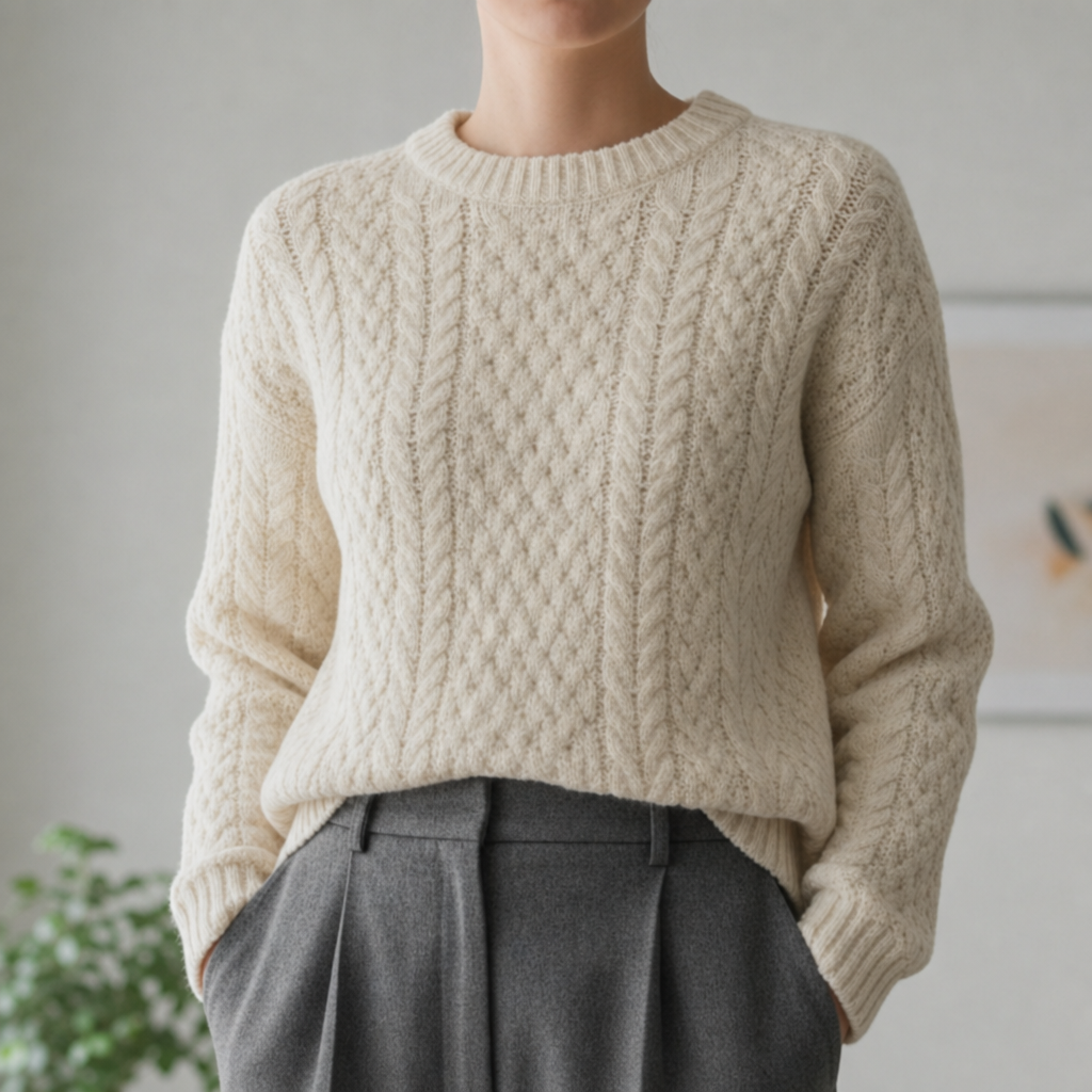 Cable Knit Sweater Relaxed Cotton Blend – Marlowe