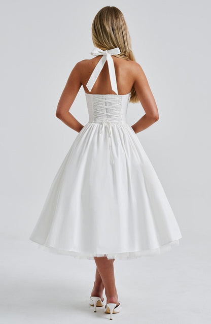 Chloe | Women’s Wedding Guest Halter Midi Dress