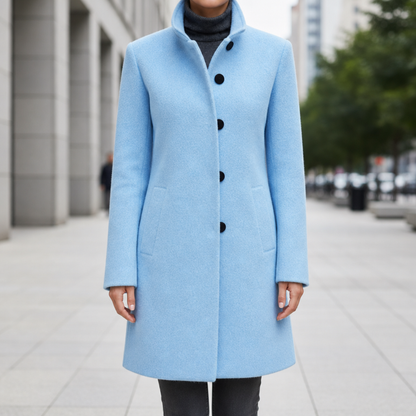 Women’s Grey Wool-Blend Coat Unlined Mid-Thigh – Marlowe