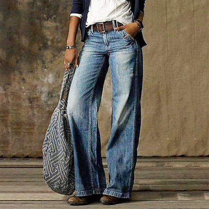 Pantalon en denim large confortable pour femmes – Style classique respirant pour un usage quotidien