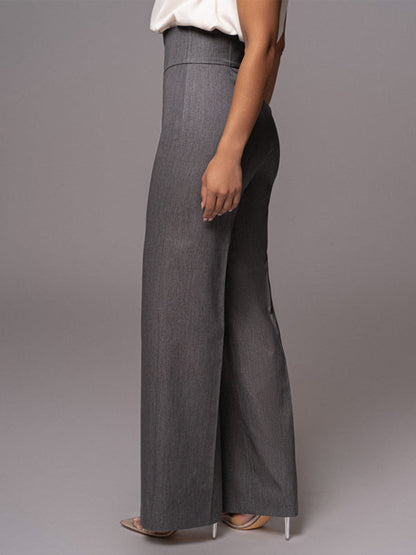 Pantalon élégant taille haute à jambes larges pour un style quotidien