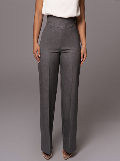 Pantalon élégant taille haute à jambes larges pour un style quotidien