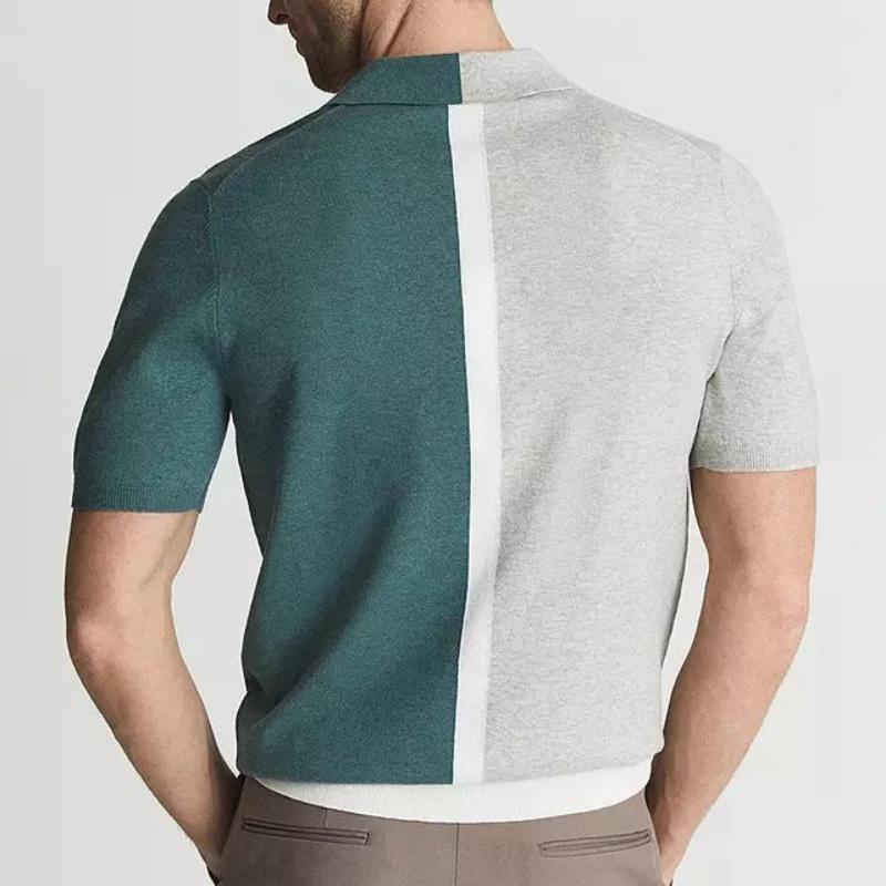 Matthew Polo Shirt with Modern Split Color Design, Comfortable and Durable
