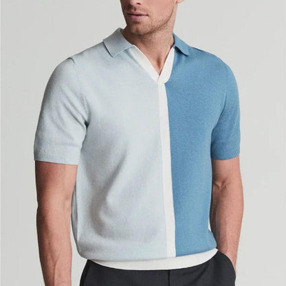 Matthew Polo Shirt with Modern Split Color Design, Comfortable and Durable