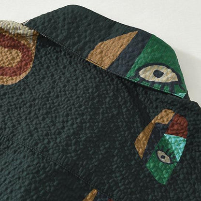 Oruka Shirt Featuring Tribal Art and Cubist Abstract Faces Design