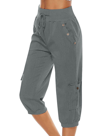 Pantalon décontracté respirant pour femmes – 100 % coton avec taille élastique pour usage quotidien et sport