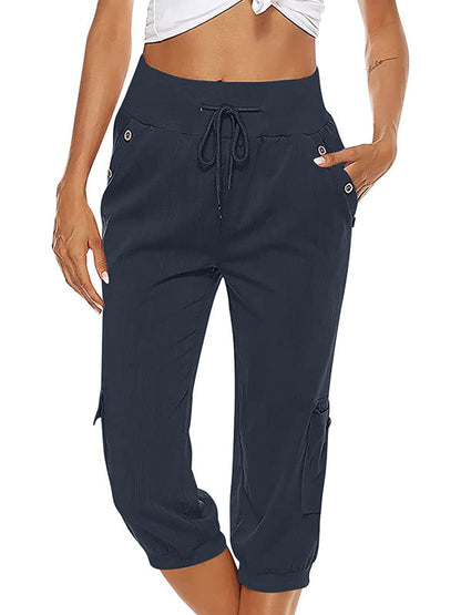 Pantalon décontracté respirant pour femmes – 100 % coton avec taille élastique pour usage quotidien et sport