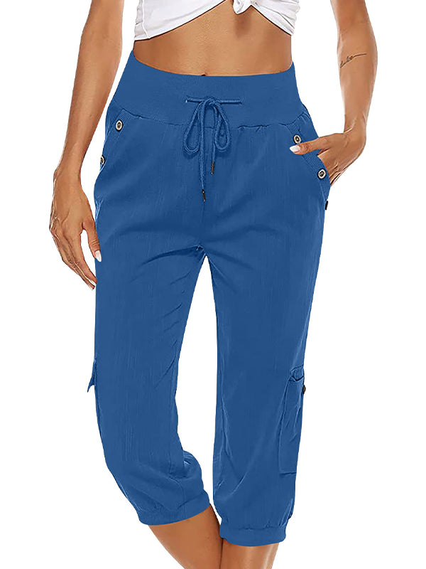 Pantalon décontracté respirant pour femmes – 100 % coton avec taille élastique pour usage quotidien et sport
