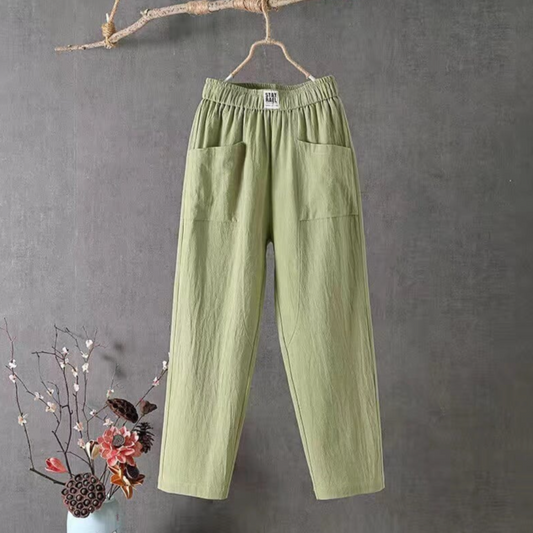 Women's Casual Cotton Pants – Breathable, Relaxed Fit for Everyday Comfort