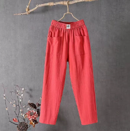 Pantalon décontracté en coton pour femmes – Respirant, coupe décontractée pour un confort quotidien