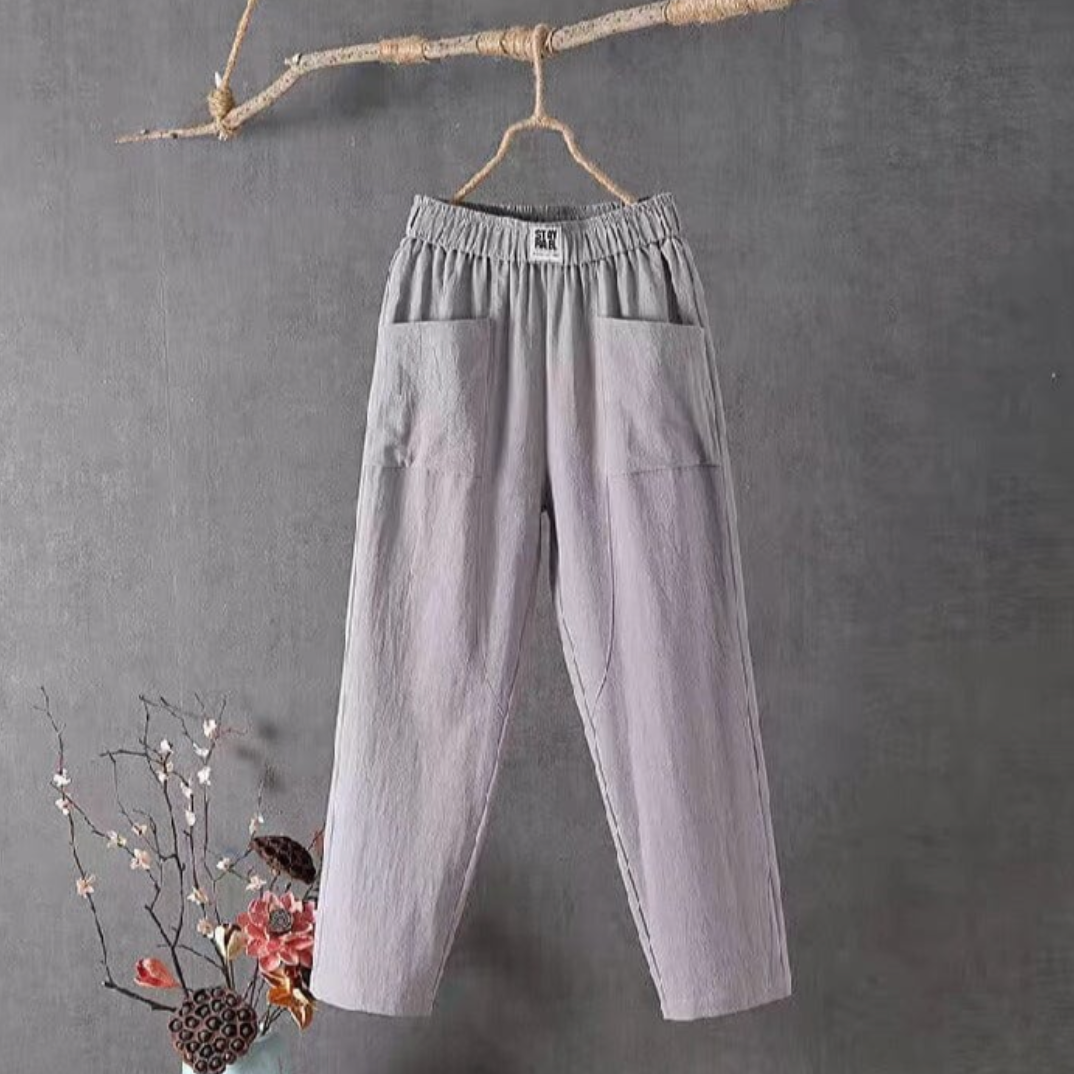 Pantalon décontracté en coton pour femmes – Respirant, coupe décontractée pour un confort quotidien