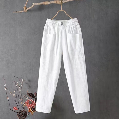 Pantalon décontracté en coton pour femmes – Respirant, coupe décontractée pour un confort quotidien