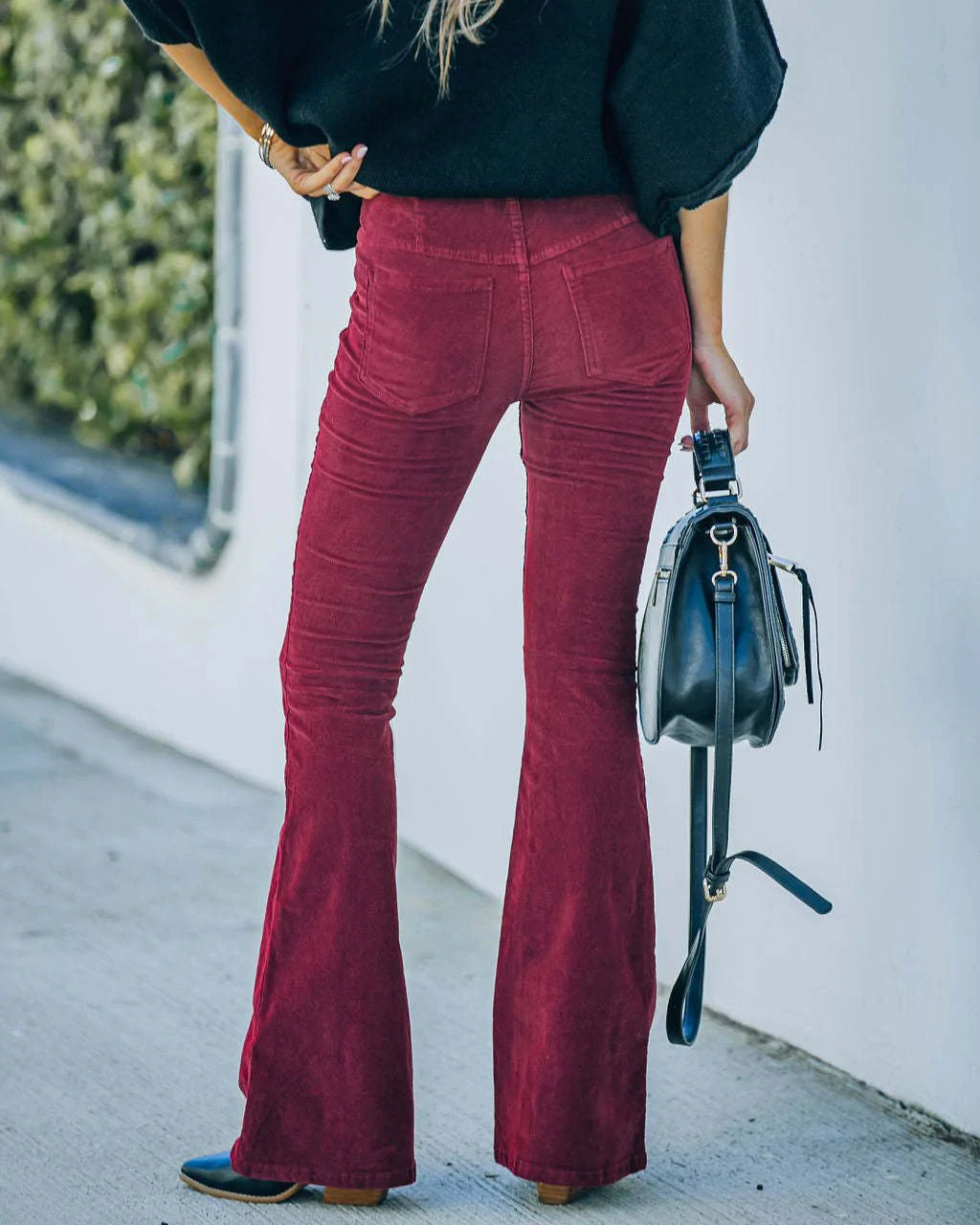 Pantalon évasé en velours côtelé extensible pour femmes – Respirant et parfait pour un usage décontracté