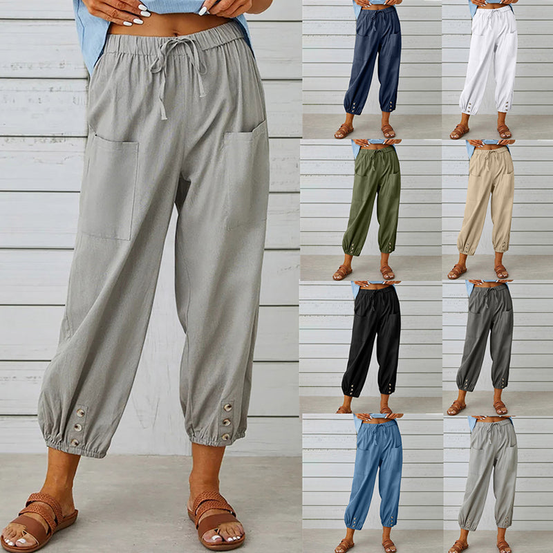 Pantalon décontracté léger pour femmes – Taille élastique confortable, tissu doux pour usage quotidien et style de vie actif