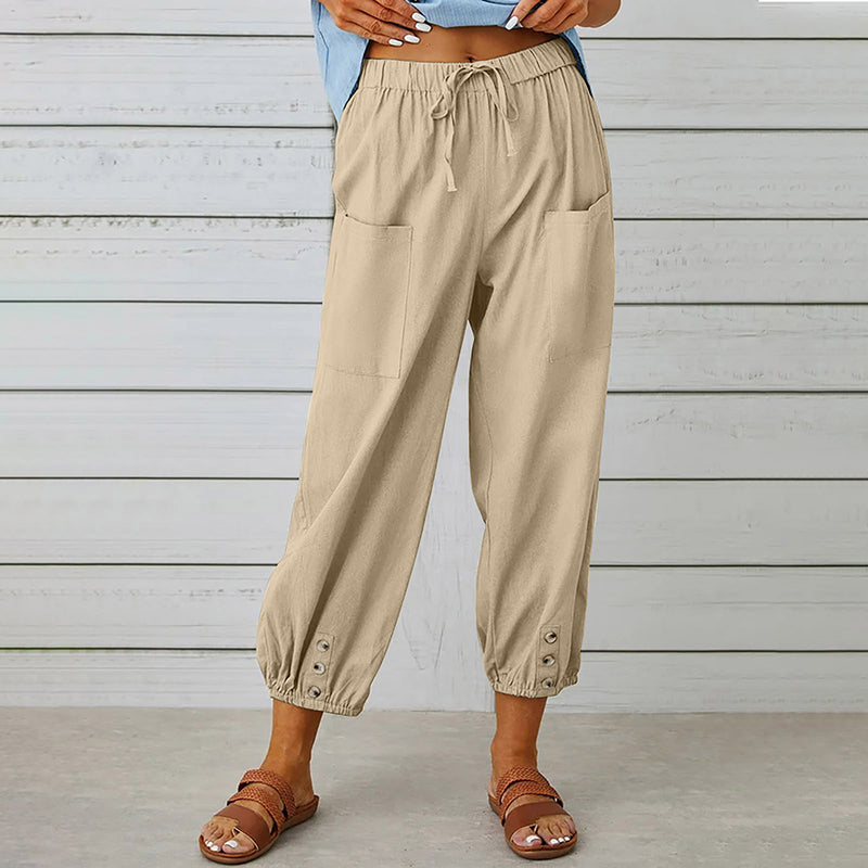 Pantalon décontracté léger pour femmes – Taille élastique confortable, tissu doux pour usage quotidien et style de vie actif