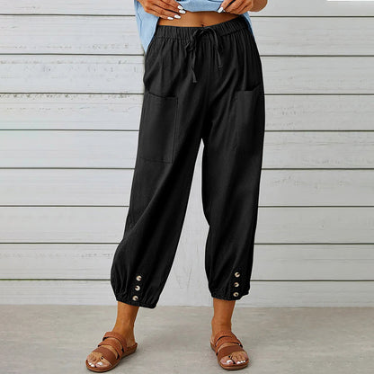 Pantalon décontracté léger pour femmes – Taille élastique confortable, tissu doux pour usage quotidien et style de vie actif