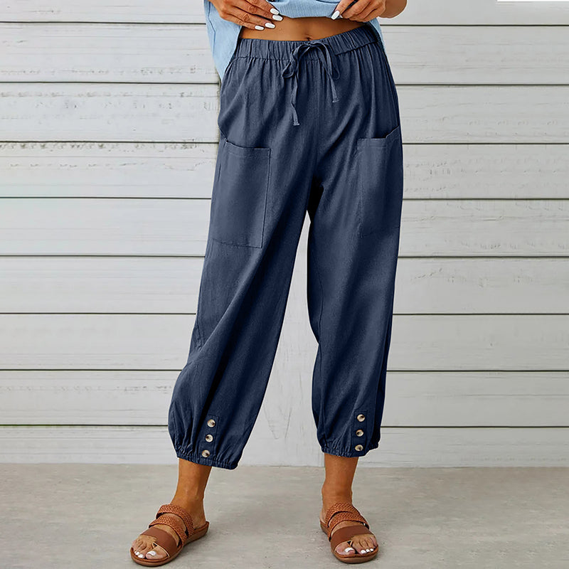Pantalon décontracté léger pour femmes – Taille élastique confortable, tissu doux pour usage quotidien et style de vie actif