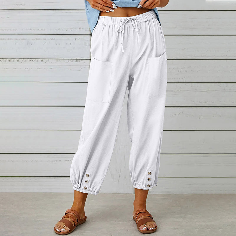 Pantalon décontracté léger pour femmes – Taille élastique confortable, tissu doux pour usage quotidien et style de vie actif