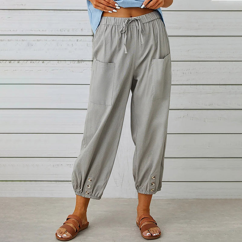 Pantalon décontracté léger pour femmes – Taille élastique confortable, tissu doux pour usage quotidien et style de vie actif