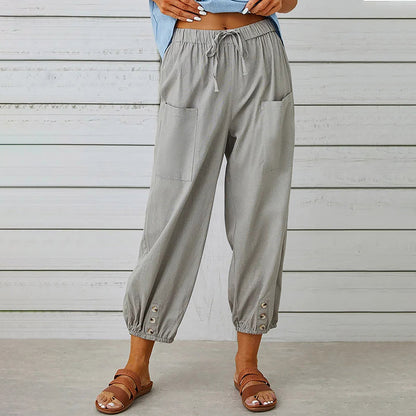 Pantalon décontracté léger pour femmes – Taille élastique confortable, tissu doux pour usage quotidien et style de vie actif