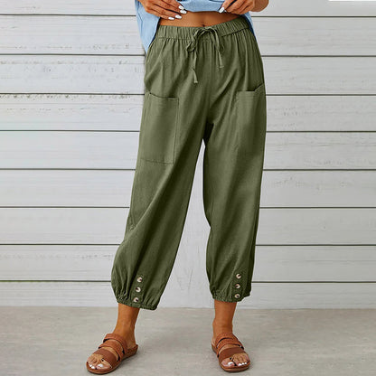 Pantalon décontracté léger pour femmes – Taille élastique confortable, tissu doux pour usage quotidien et style de vie actif
