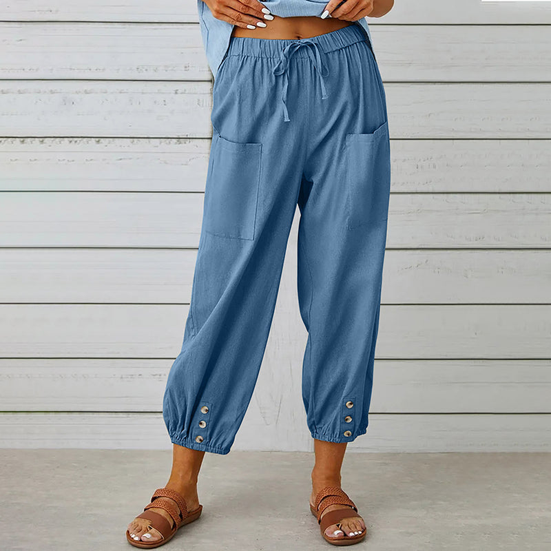 Pantalon décontracté léger pour femmes – Taille élastique confortable, tissu doux pour usage quotidien et style de vie actif
