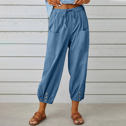 Pantalon décontracté léger pour femmes – Taille élastique confortable, tissu doux pour usage quotidien et style de vie actif