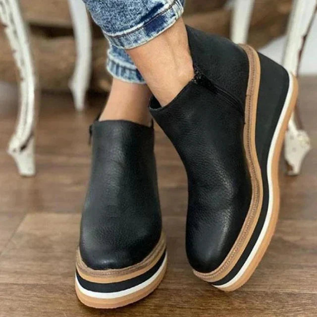 Jeanne Orthopedic Waterproof Boots with Side Zipper for Autumn and Winter