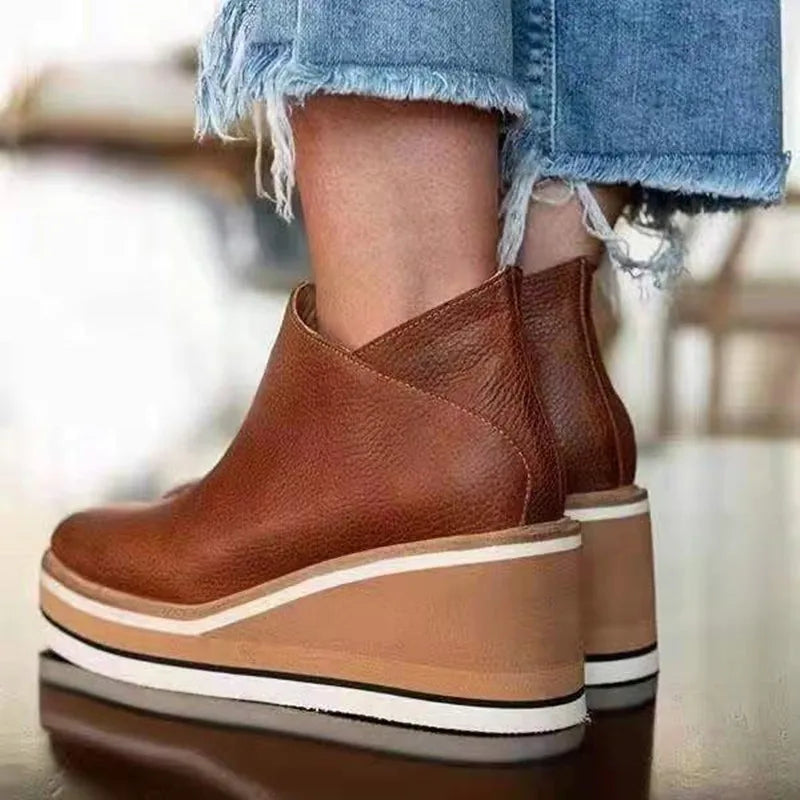 Jeanne Orthopedic Waterproof Boots with Side Zipper for Autumn and Winter