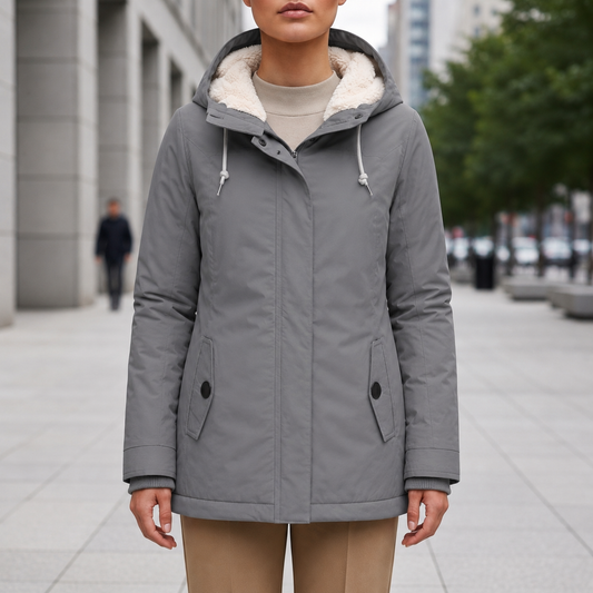 Women's Sherpa-Lined Parka Longline Hooded Water-Resistant – Elara