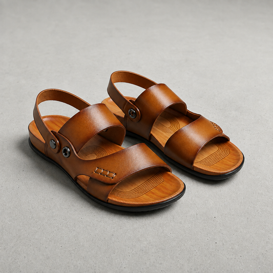 Women's Faux Leather Back-Strap Sandals Cushioned Footbed – Selene