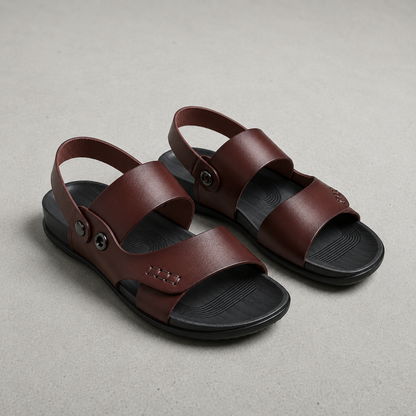 Women's Faux Leather Back-Strap Sandals Cushioned Footbed – Selene