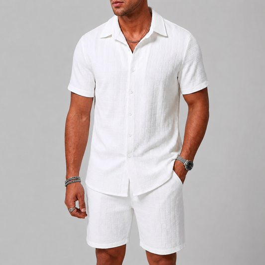 Women's Textured Shorts Set Relaxed Two-Piece Style – Maren
