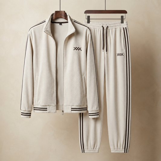 Cotton Blend Corduroy Stripe Tracksuit Relaxed Fit – Marlowe