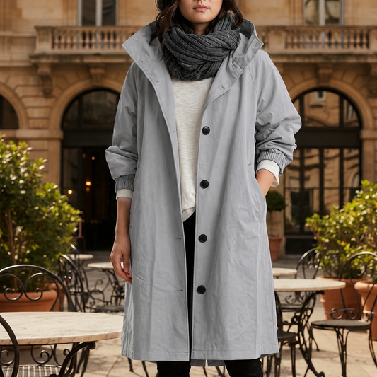 Hooded Windbreaker Jacket Water Resistant Oversized Fit – Elara