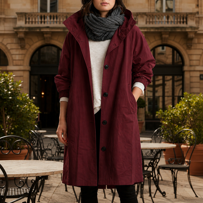 Hooded Windbreaker Jacket Water Resistant Oversized Fit – Elara