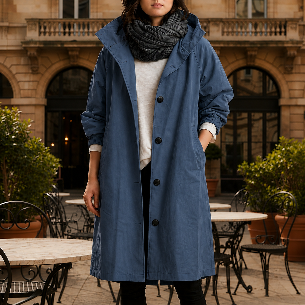 Hooded Windbreaker Jacket Water Resistant Oversized Fit – Elara