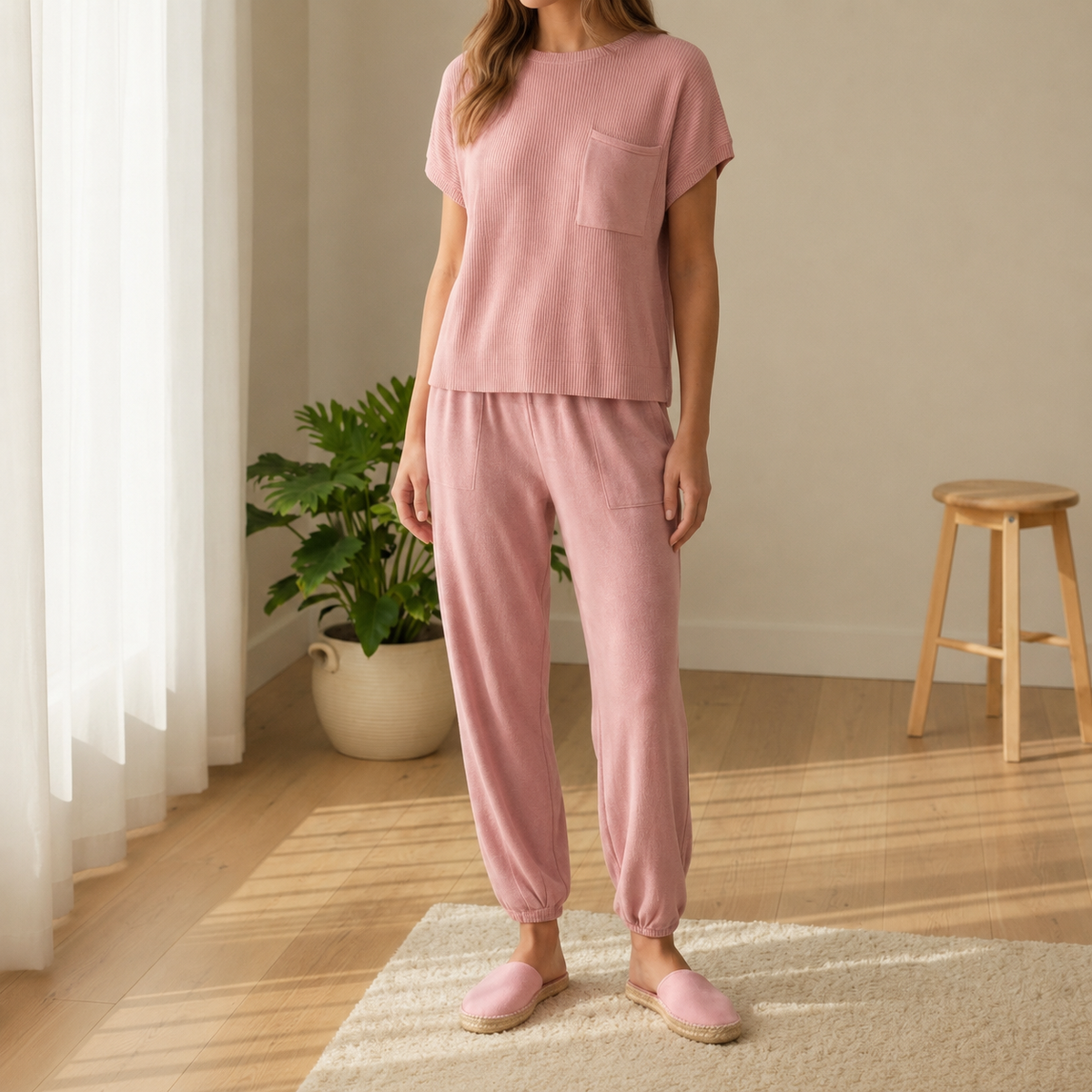 Women's Ribbed Knit Two Piece Set Relaxed Fit – Alessia