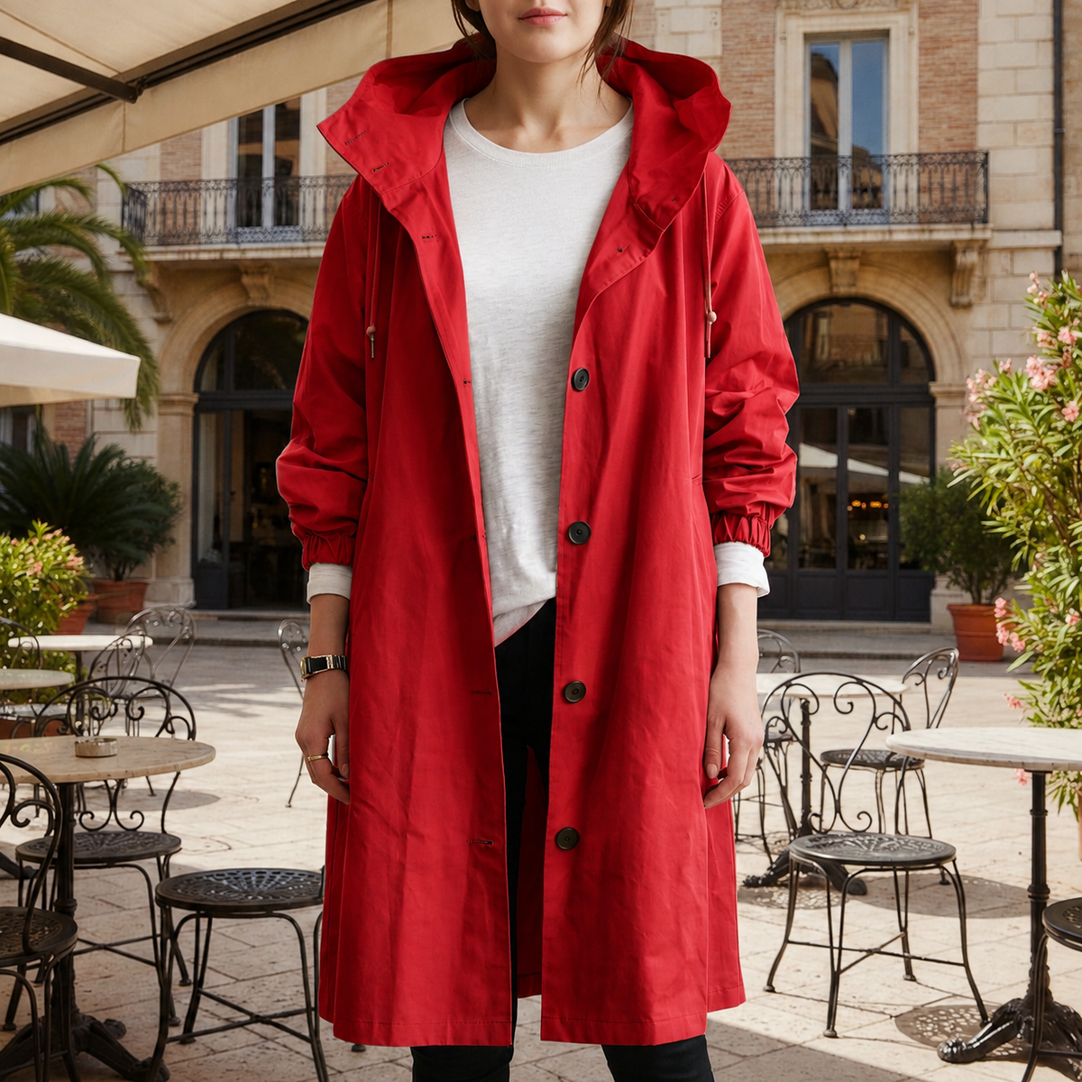 Waterproof Trench Coat with Hood Refined Silhouette – Marlowe