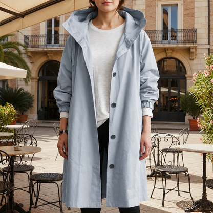 Waterproof Trench Coat with Hood Refined Silhouette – Marlowe