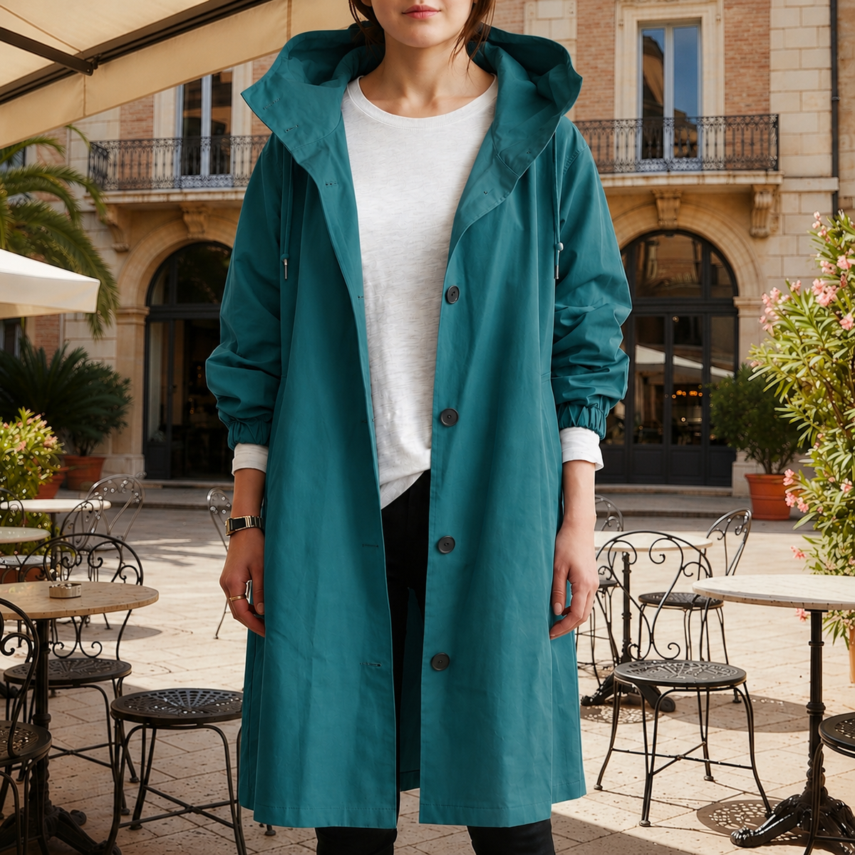 Waterproof Trench Coat with Hood Refined Silhouette – Marlowe