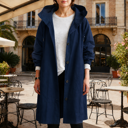 Waterproof Trench Coat with Hood Refined Silhouette – Marlowe