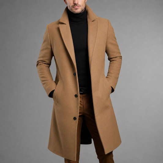 Men's Wool Blend Long Overcoat Slim Fit – Alistair