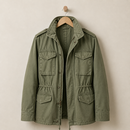 Men's Cotton Blend Field Jacket Classic Military Style – Linden