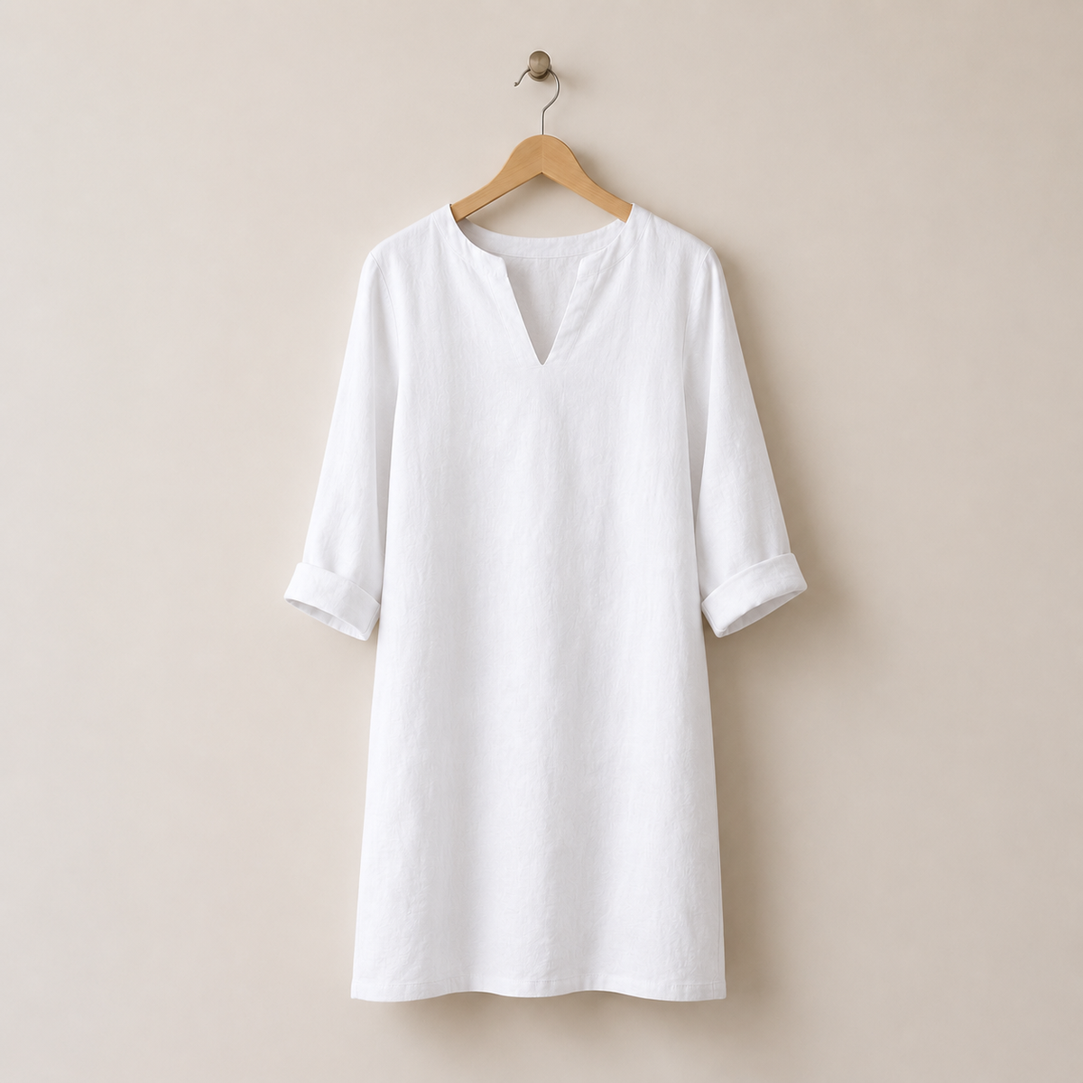 Women's Linen Midi Dress V-Neck Flowing Silhouette – Aurelia
