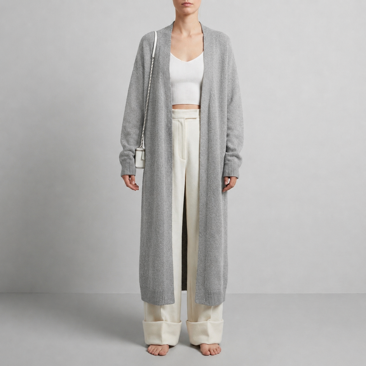 Women's Fluffy Long Cardigan Soft Knit Layering – Elara