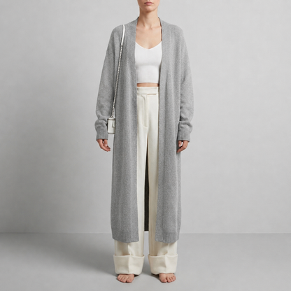Women's Fluffy Long Cardigan Soft Knit Layering – Elara